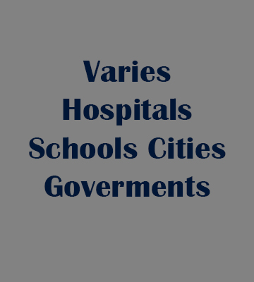 Varies Hospitals Schools Cities Goverments - LOGO